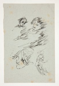 Studie van hoofden door Edwin Austin Abbey