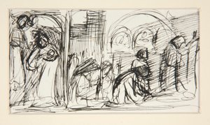 Studie voor door Edwin Austin Abbey