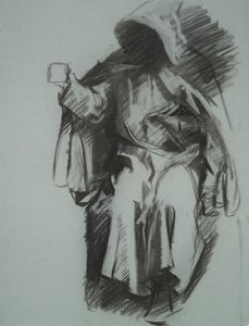 Studie voor door Edwin Austin Abbey