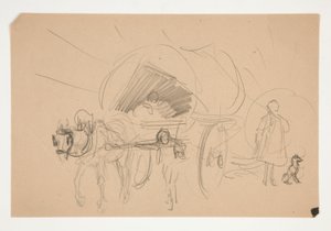 Studie voor .1201 - illustratie voor Oliver Goldsmith door Edwin Austin Abbey