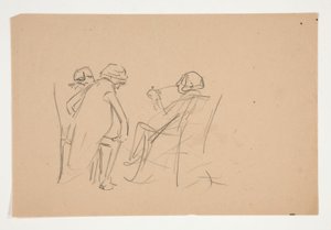 Studie voor illustratie voor Oliver Goldsmith door Edwin Austin Abbey