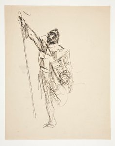 Studie voor Kruisvaarders die Jeruzalem zien door Edwin Austin Abbey