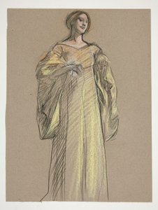Studie voor Fiametta door Edwin Austin Abbey