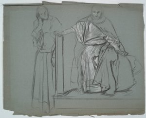 Studie voor Koning en begeleiders in Hamlet