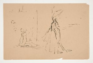 Studie voor Priester en de Grote Dame door Edwin Austin Abbey