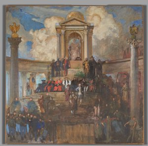 Studie voor De Apotheose van Pennsylvania, Huis van Afgevaardigden Kamer, Pennsylvania State Capitol, Harrisburg