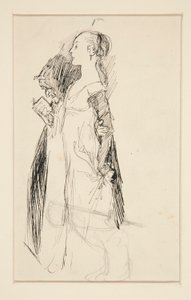 Studie voor De Opvoeding van Isabella door Edwin Austin Abbey