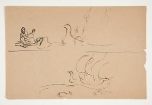 Studie voor De zoektocht naar de Heilige Graal (serie van vijftien schilderijen voor de Boston Public Library, voltooid in 1901)