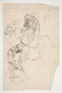Studie voor De Zoektocht naar de Heilige Graal (serie van vijftien schilderijen voor de Boston Public Library, voltooid in 1901) door Edwin Austin Abbey
