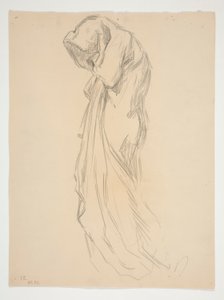 Studie voor figuur van middernacht door Edwin Austin Abbey