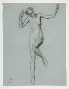 Studie voor figuur van 4 uur in door Edwin Austin Abbey