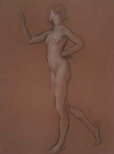 Studie voor figuur van 7 uur voor door Edwin Austin Abbey