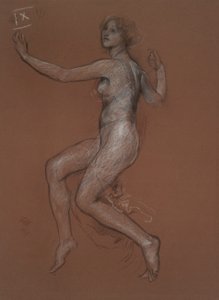 Studie voor figuur van 9 uur door Edwin Austin Abbey
