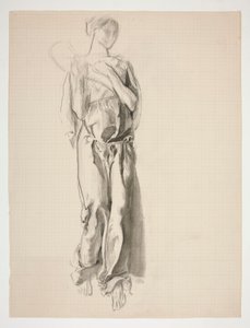 Studie voor figuur van Overvloed in de muurschildering, Wetenschap die de Schatten van de Aarde Onthult, in het State Capitol gebouw in Harrisburg, Pennsylvania