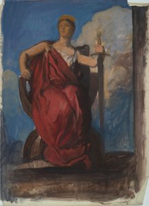 Studie voor figuur van De Geest van Pennsylvania door Edwin Austin Abbey
