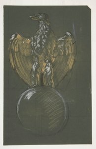 Studie voor de adelaar kolomdecoratie door Edwin Austin Abbey