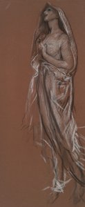 Studie voor de figuur van 4 uur(?) in door Edwin Austin Abbey