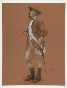 Studie voor de figuur van generaal Anthony Wayne, in de