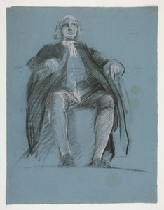 Studie voor de figuur van generaal John Peter Gabriel Muhlenberg door Edwin Austin Abbey