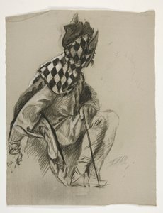 Studie van nar (ongebruikt), voor de zoektocht naar de Heilige Graal (een serie van vijftien schilderijen voor de Boston Public Library, voltooid in 1901)