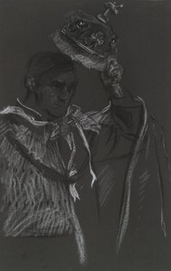 Studie van Peer voor Kroning van Edward VII door Edwin Austin Abbey