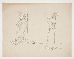 Studie van Twee Figuren, uit Liefde door Edwin Austin Abbey