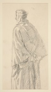 Studie van een man in gewaad door Edwin Austin Abbey