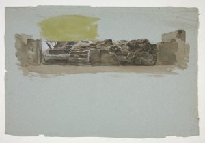 Studie van een stenen muur door Edwin Austin Abbey