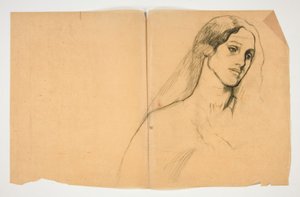 Studie van een vrouw door Edwin Austin Abbey