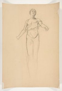 Studie van een allegorische vrouwelijke figuur voor muurschildering in het staatskapitool in Harrisburg, Pennsylvania (voltooid door John Singer Sargent)