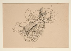 Studie van een engel (voor glas-in-lood? voor een plafond?) door Edwin Austin Abbey