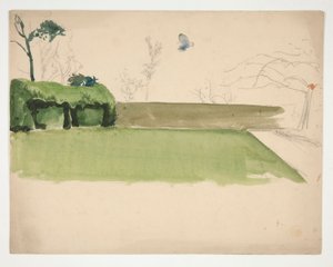 Studie van een omheinde tuin