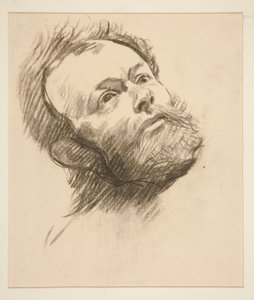Studie van het hoofd van een bebaarde man voor De zoektocht naar de Heilige Graal (serie van vijftien schilderijen voor de Boston Public Library, voltooid in 1901) door Edwin Austin Abbey