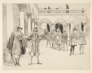 Het hof van het paleis, uit Act IV, Scene ii, Twee edellieden van Verona