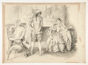 De Goedaardige Man. Miss Richland en de Gerechtsdeurwaarder door Edwin Austin Abbey