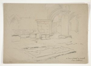 Het graf van MacLeod van MacLeod: Iona-kathedraal door Edwin Austin Abbey