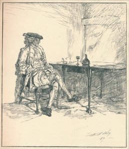 De Brief. Ongepubliceerde pentekening, 1890, 1923 door Edwin Austin Abbey