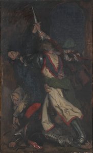 De schildknaap van lage rang door Edwin Austin Abbey