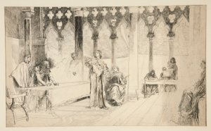 Rechtszaak, uit Koopman van Venetië door Edwin Austin Abbey