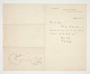 Twee schetsen van een buste door Edwin Austin Abbey