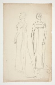 Twee studies van een vrouw in Grieks-Romeinse kleding