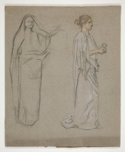 Twee vrouwen: studie voor door Edwin Austin Abbey