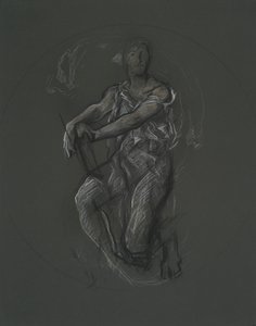 Ongeïdentificeerde figuurstudie voor muurschildering in het Pennsylvania State Capitol Building, Harrisburg, 1902-1911