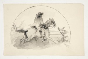 Ongeïdentificeerde illustratie [Man te paard]
