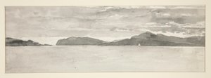 Waterscène met landschap