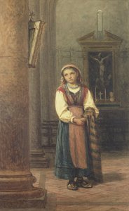 Italiaans meisje in de kerk door Edwin Bale