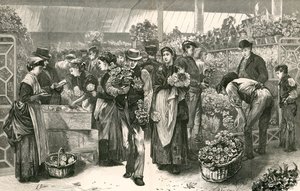 De bloemenmarkt, Covent Garden, Londen door Edwin Buckman