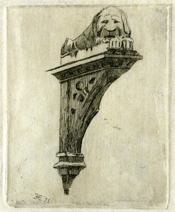 Bord van de Red Lion Inn, Glastonbury, Somerset, 1881