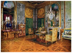 Salon de Musique van Marie Antoinette, slaapkamer, Paleis van Fontainebleau, Frankrijk door Edwin Foley