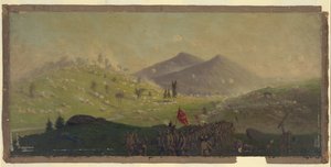 Aanval op Little Round Top gehouden door het 5e Korps onder bevel van Generaal Sykes door Edwin Forbes